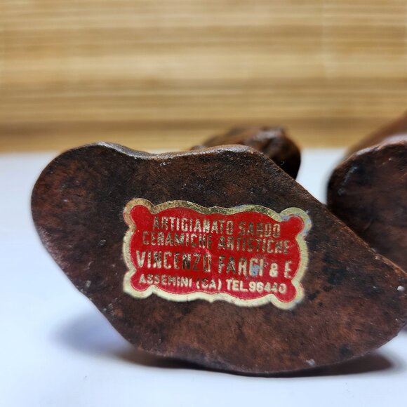 Renaissance Vincenzo Farci Italy Man and Woman Ceramic Bust Heads Pair - Picture 9 of 12